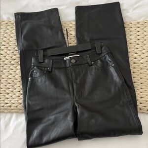 Zara Black Leather-Style Trousers